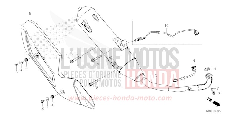 SILENCIEUX D'ECHAPPEMENT de Forza 125 PEARL FALCON GRAY (NHC61) 2026